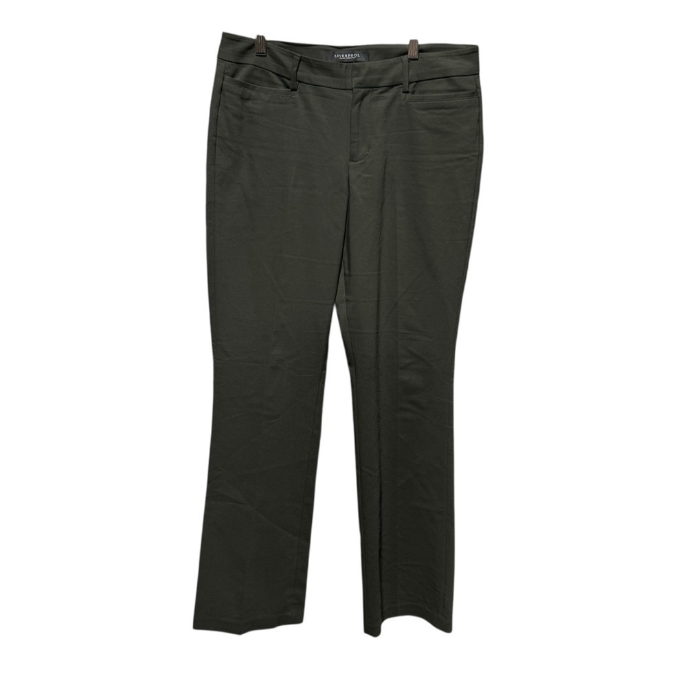 Liverpool Jeans Company Trousers Peat Green Size 10 Slacks Office Interview Dark